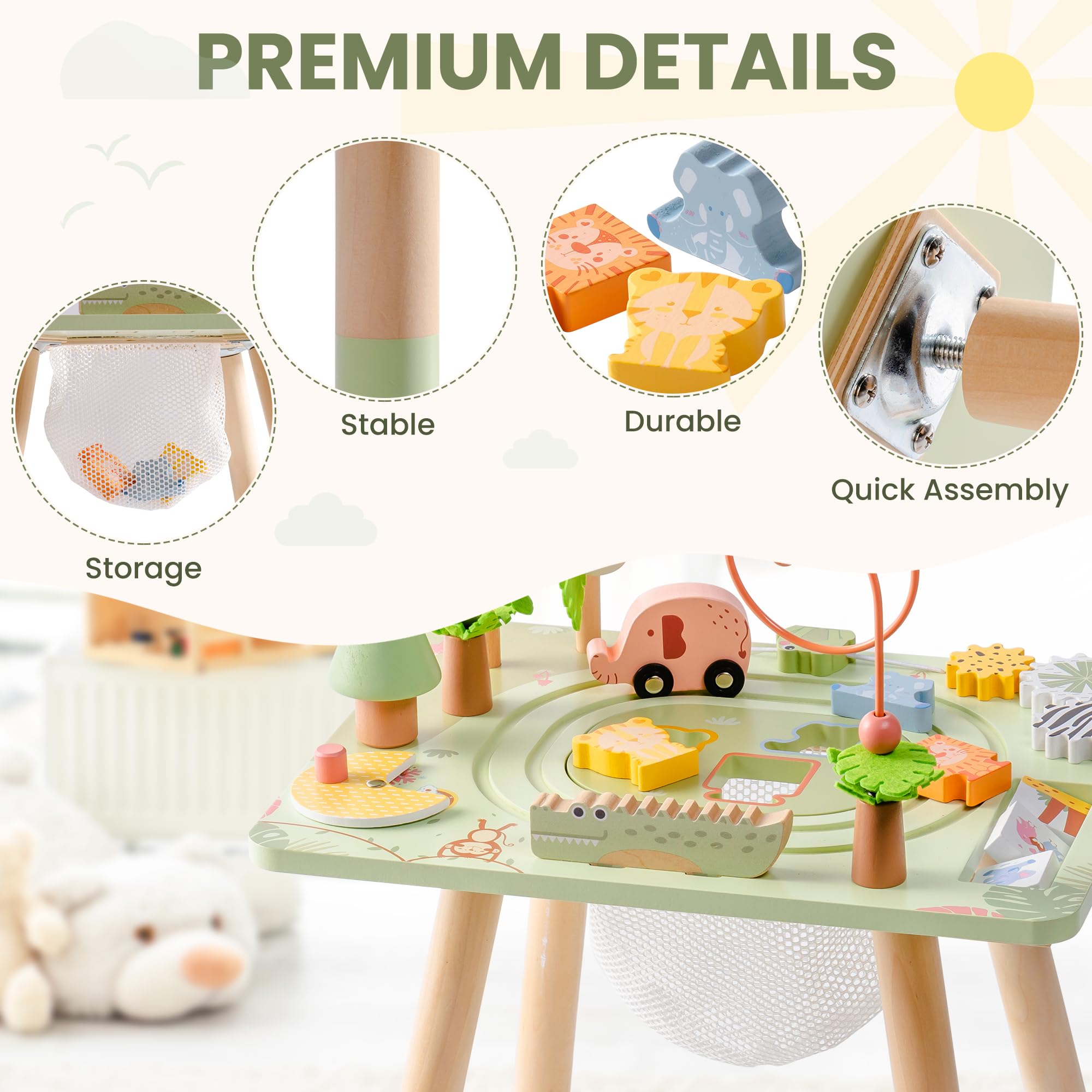 ROBUD Activity Table shape matching boosts recognition and problem-solving during play.