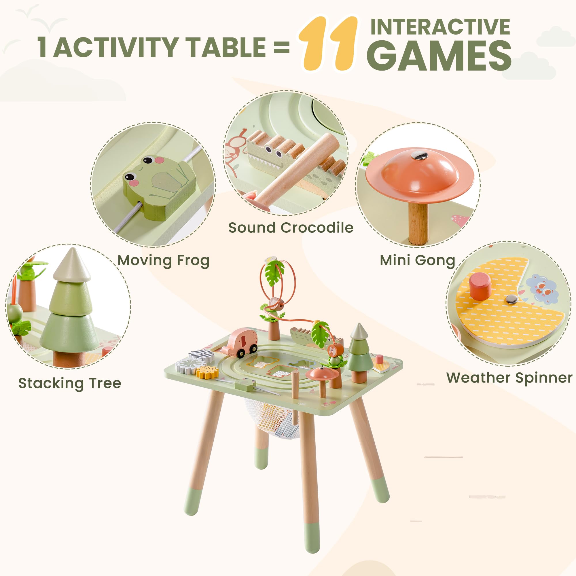 ROBUD Activity Table storage bag keeps accessories organized and ready.