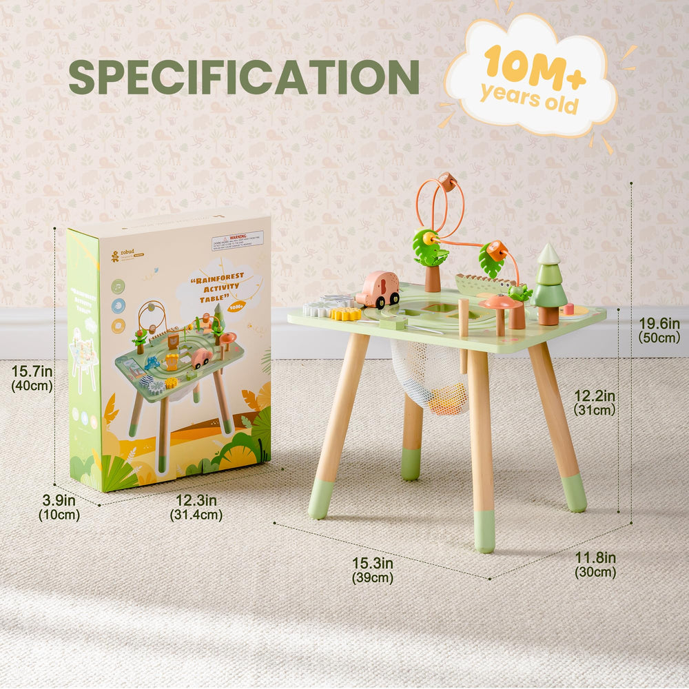 ROBUD Activity Table track guides a little elephant along a playful path.