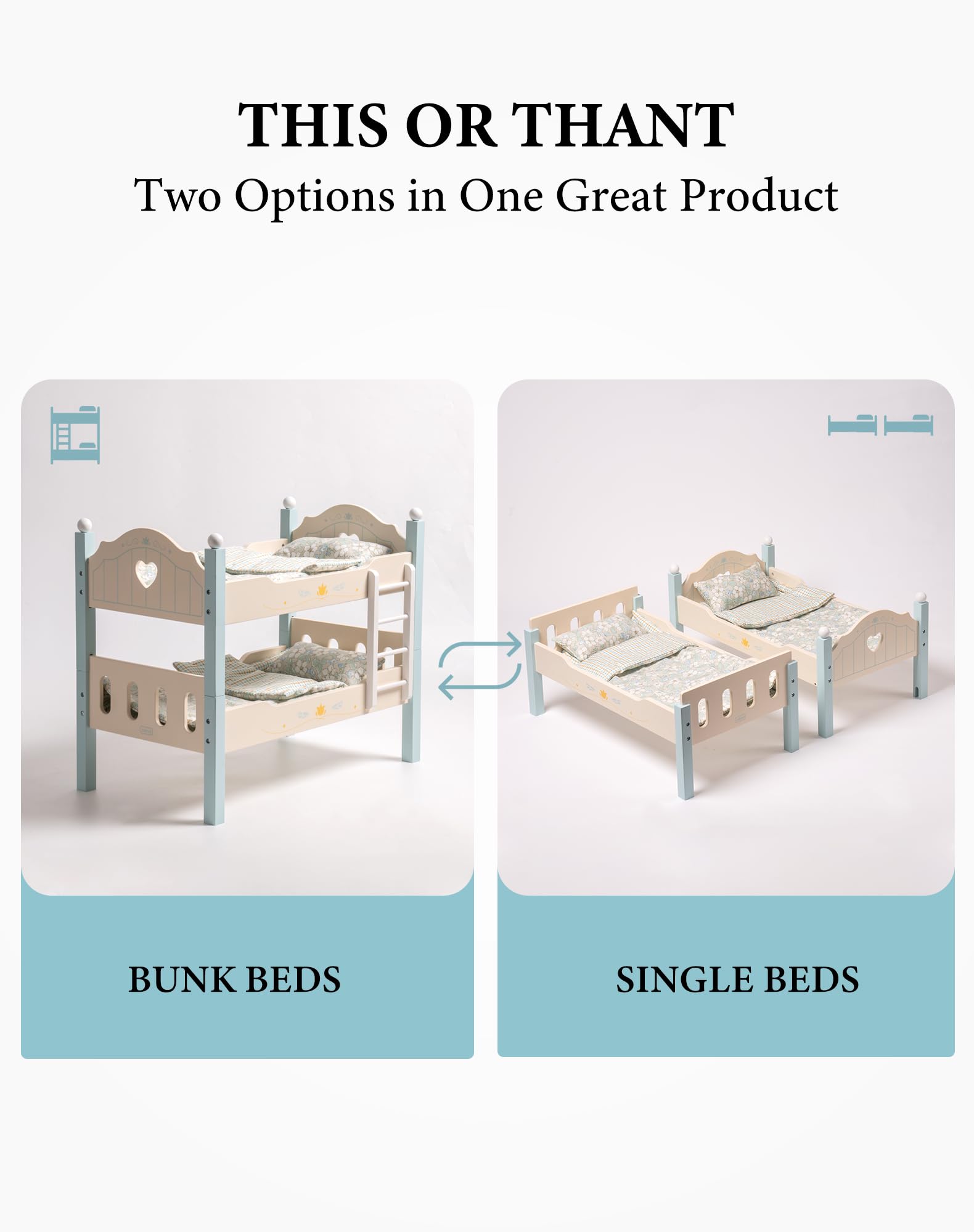ROBUD American Girl-sized bed suits 20-inch dolls for cozy storytelling.