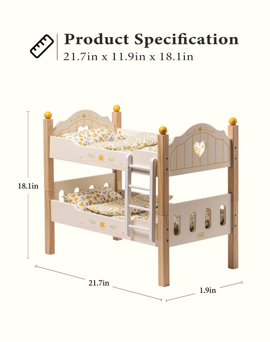 ROBUD bunk bed with detachable ladder emphasizes easy setup during imaginative play.