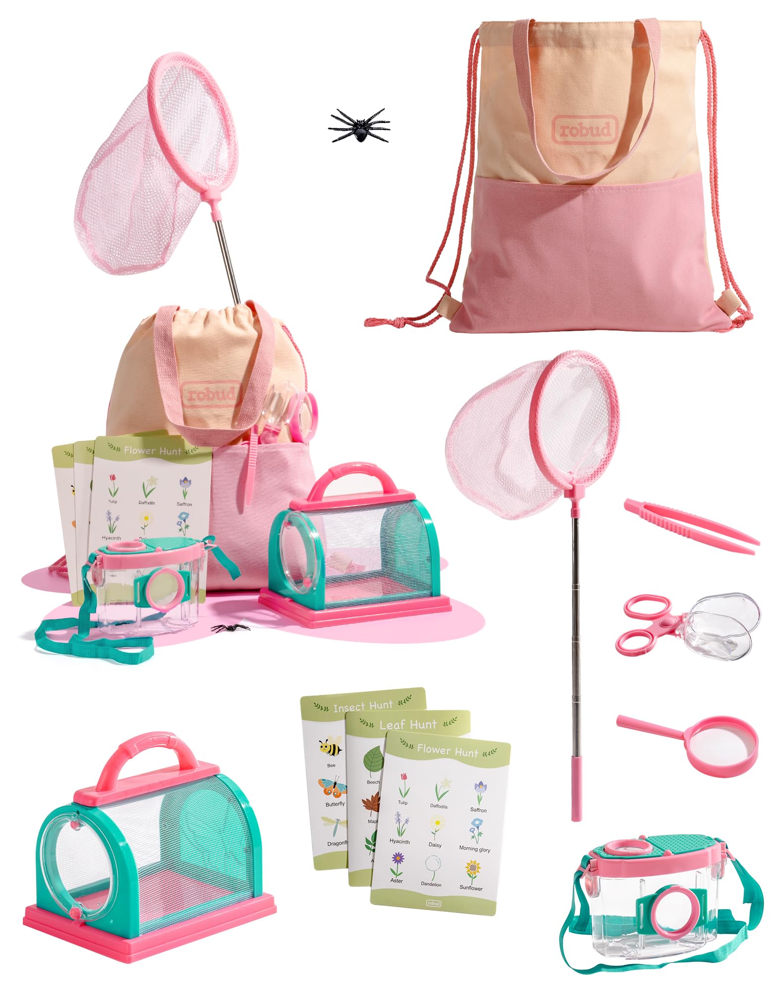 ROBUD Kids Explorer Kit magnifying glass for close insect study