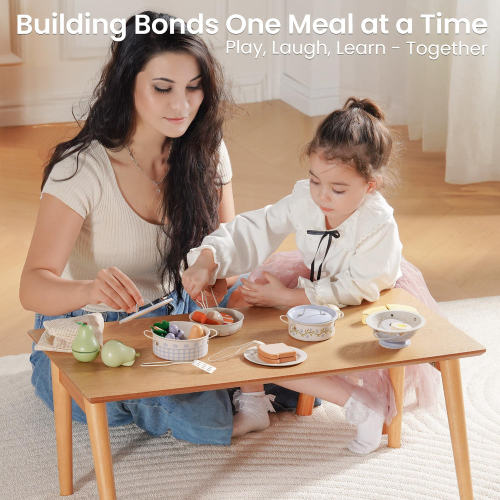 ROBUD kid-friendly frying pan toy, smooth surface for safe hand movements.