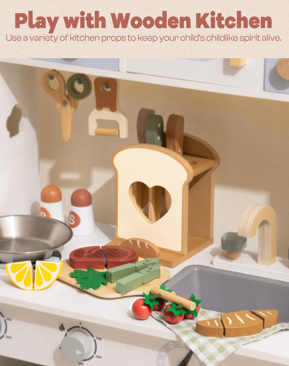 ROBUD child playing chef in a busy kitchen scene.