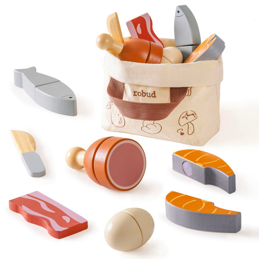 ROBUD salmon slice for realistic pretend play and imaginative meal prep.