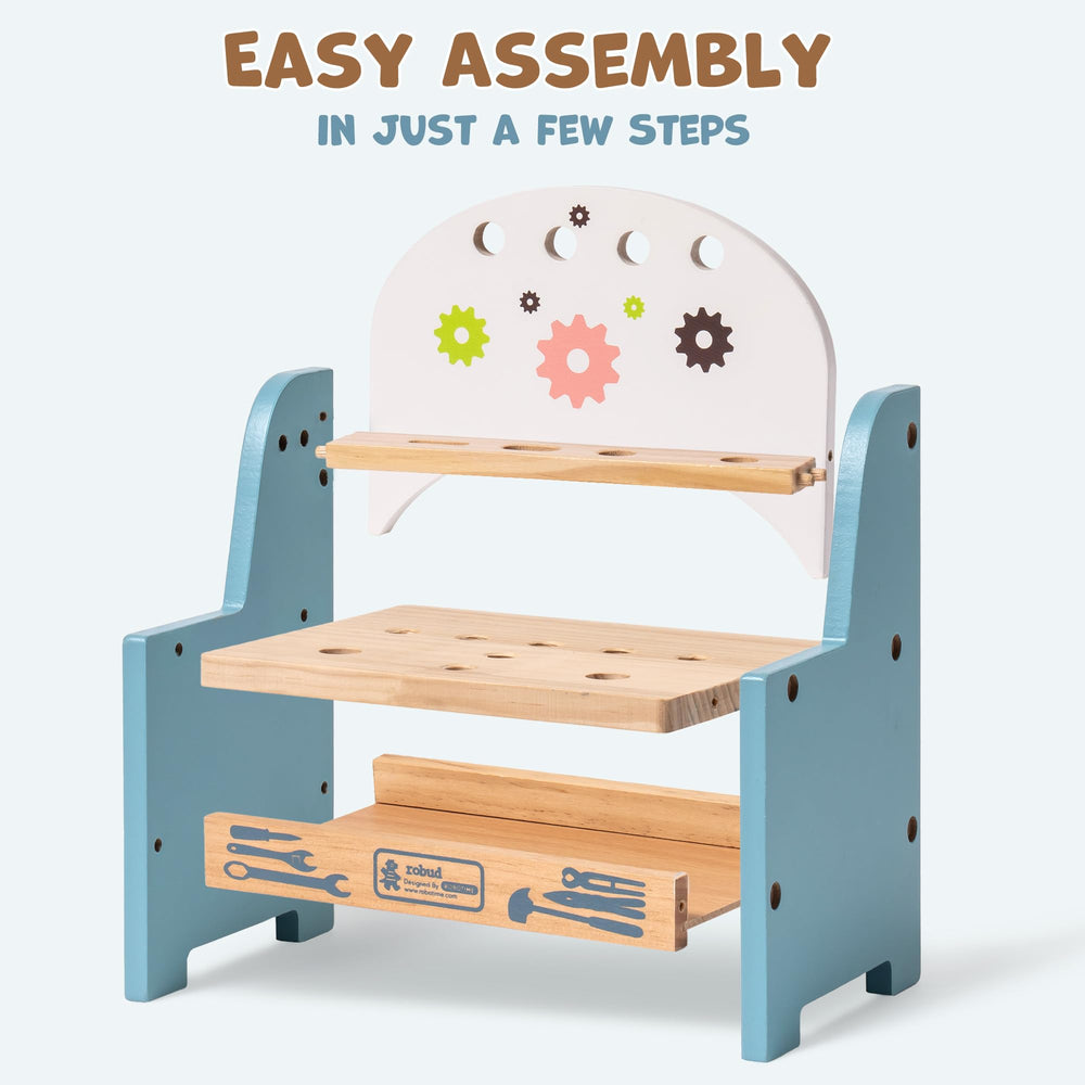 ROBUD wooden tool screwdriver set supports fine motor skills.