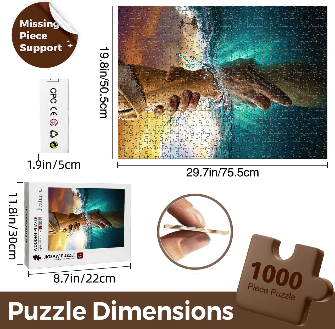 ROCGFSO wooden puzzle material emphasizes durability and eco-friendly design for family fun.