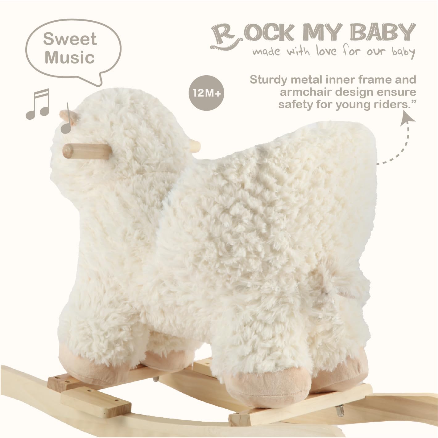 Rock My Baby weight capacity of 66 pounds supports growing toddlers.