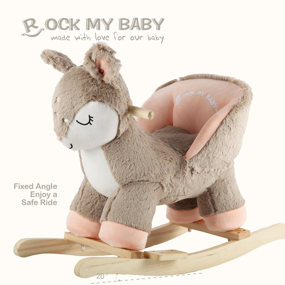 Rock My Baby plush fabric offers soft, comforting texture for cuddles.