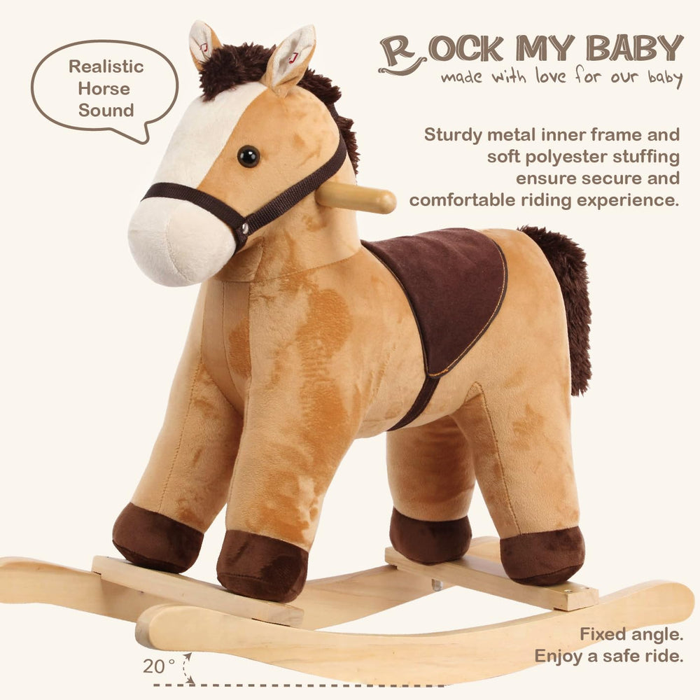 Rock My Baby rocking action supports balance and vestibular exploration.