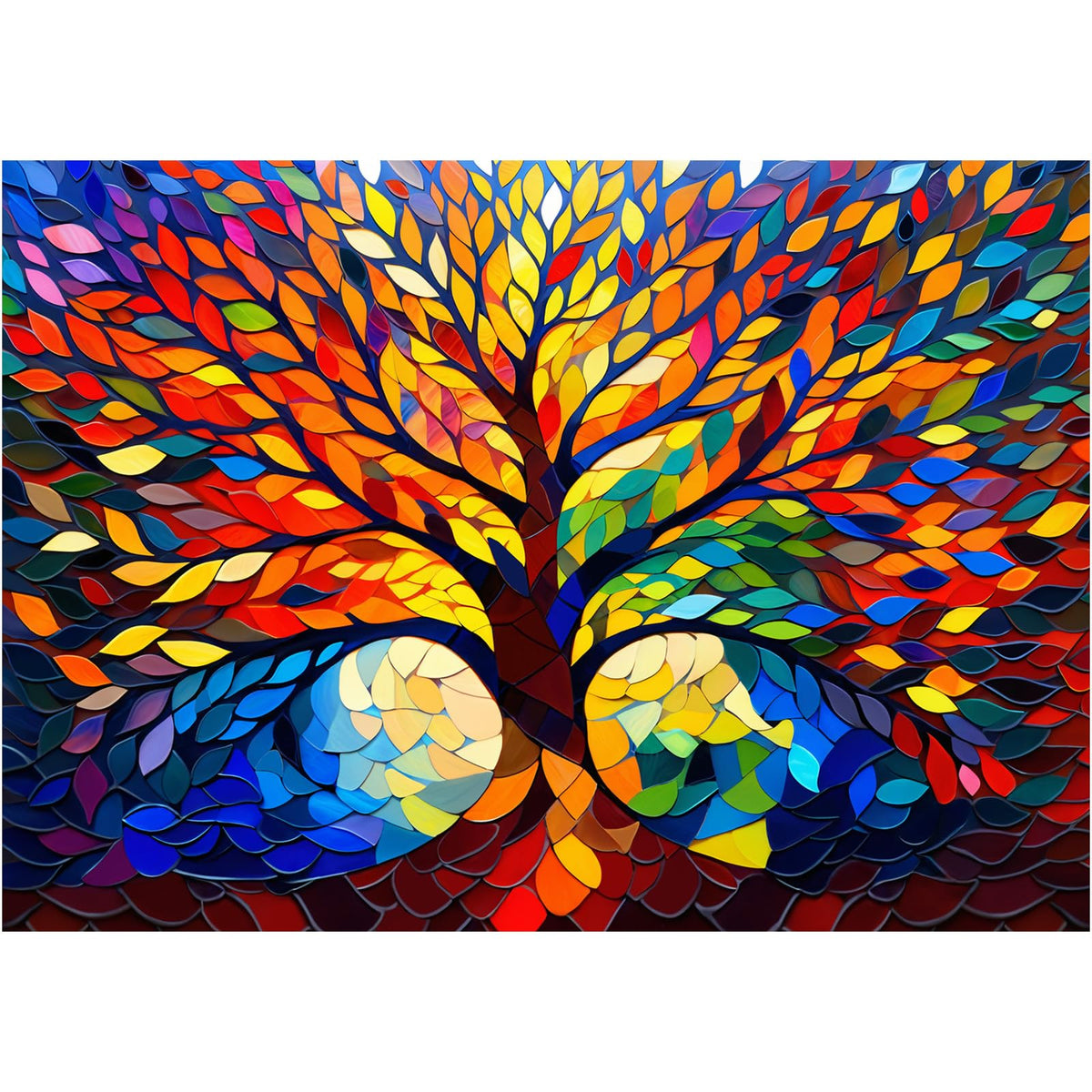 Rocorose stained glass puzzle Tree Life 1000 pieces for immersive family time