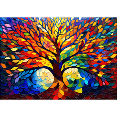 Rocorose stained glass puzzle Tree Life 1000 pieces for immersive family time