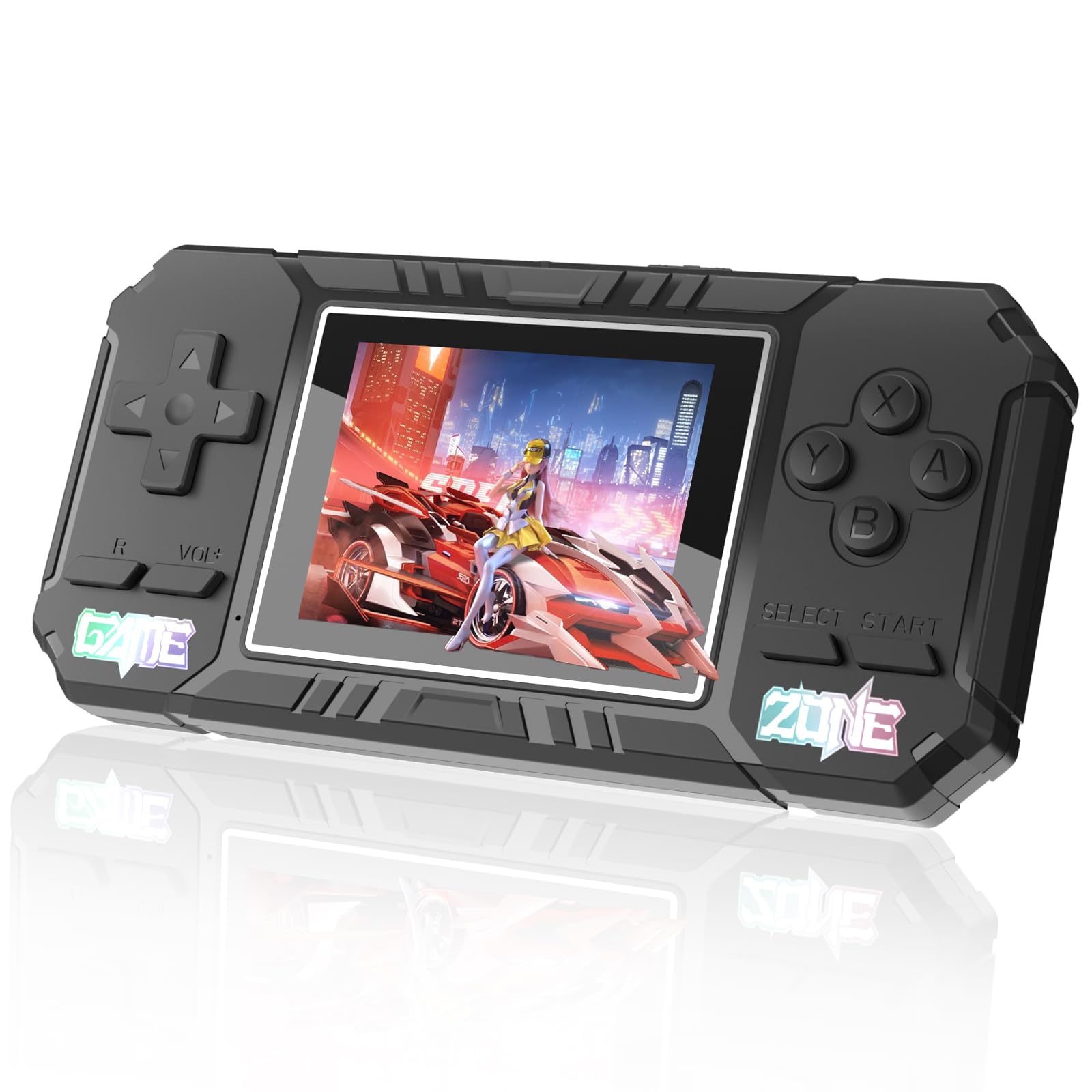Rodkedc portable handheld game console with 520 classic games, front view for quick play on the go.