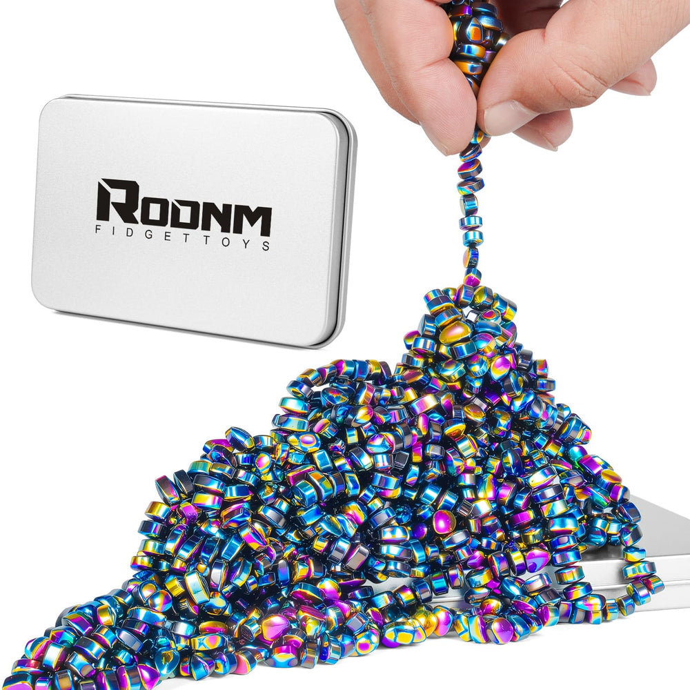 RODNM magnetic putty tin with hundreds of beads for desk play and stress relief