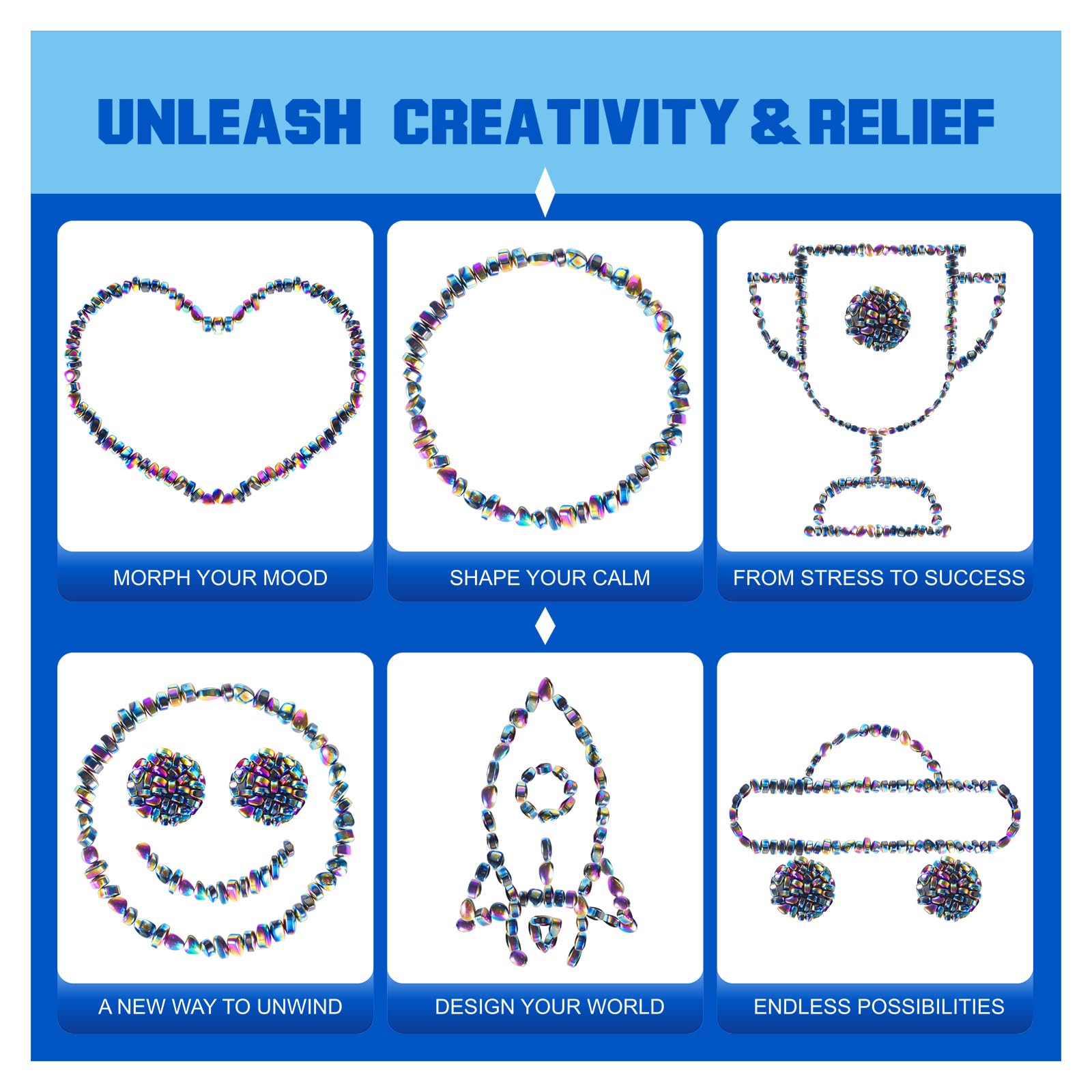 RODNM smooth magnetic beads offer a mess-free, reusable sensory tool