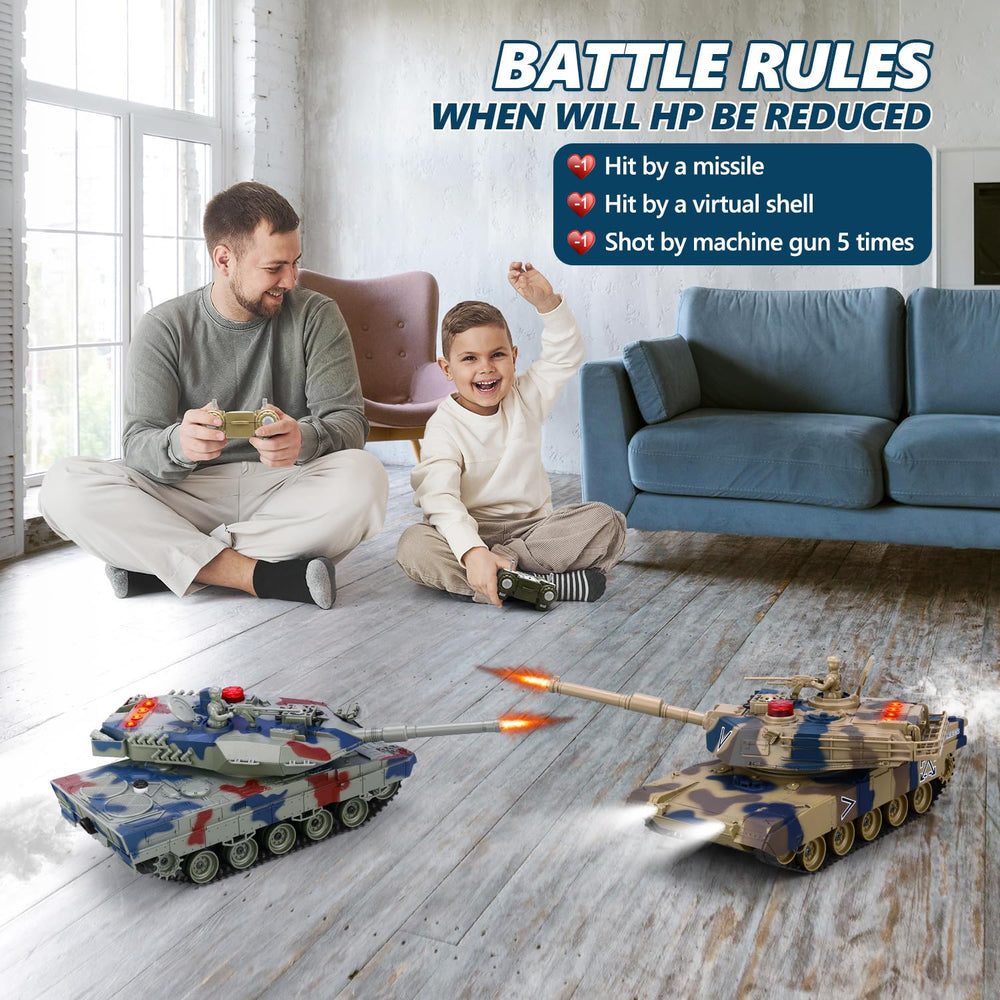 ROGALALY RC Tank Set turrets rotate 360 degrees for dynamic action.