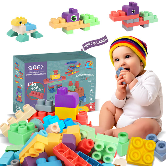ROHSCE Baby Soft Blocks assembly play fosters imaginative construction and family bonding.