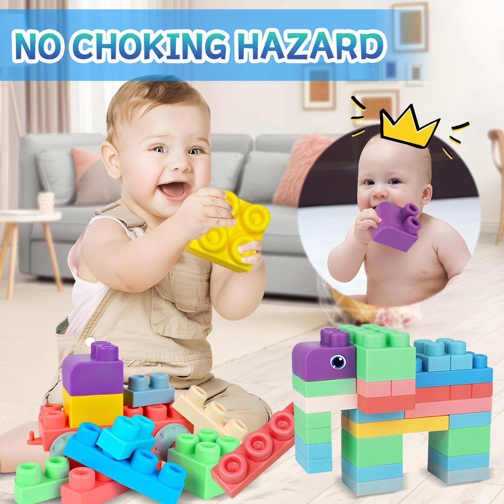 ROHSCE Creative designs help children build houses, cars, and pretend worlds.