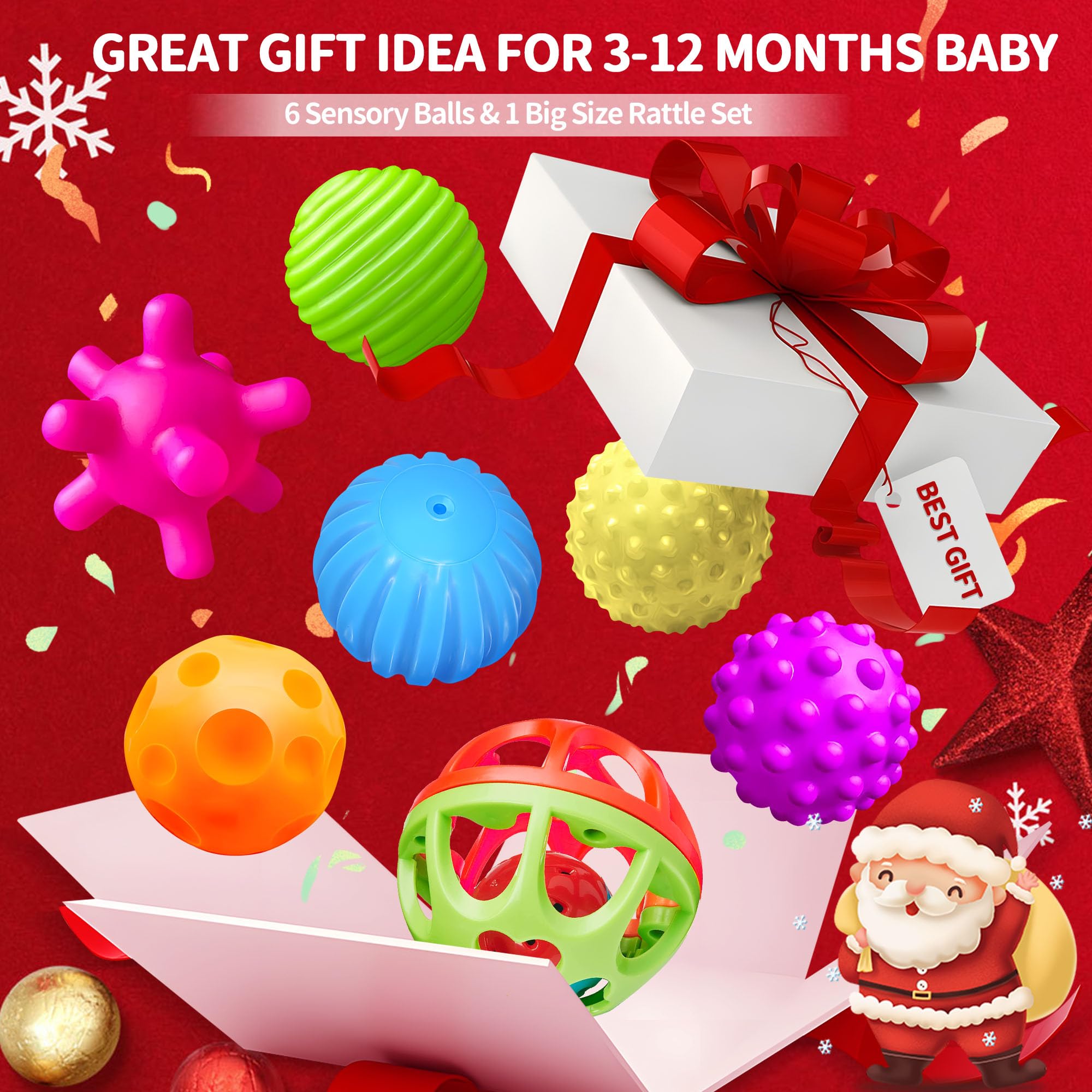 ROHSCE colorful baby balls for toddlers engaging color and shape recognition