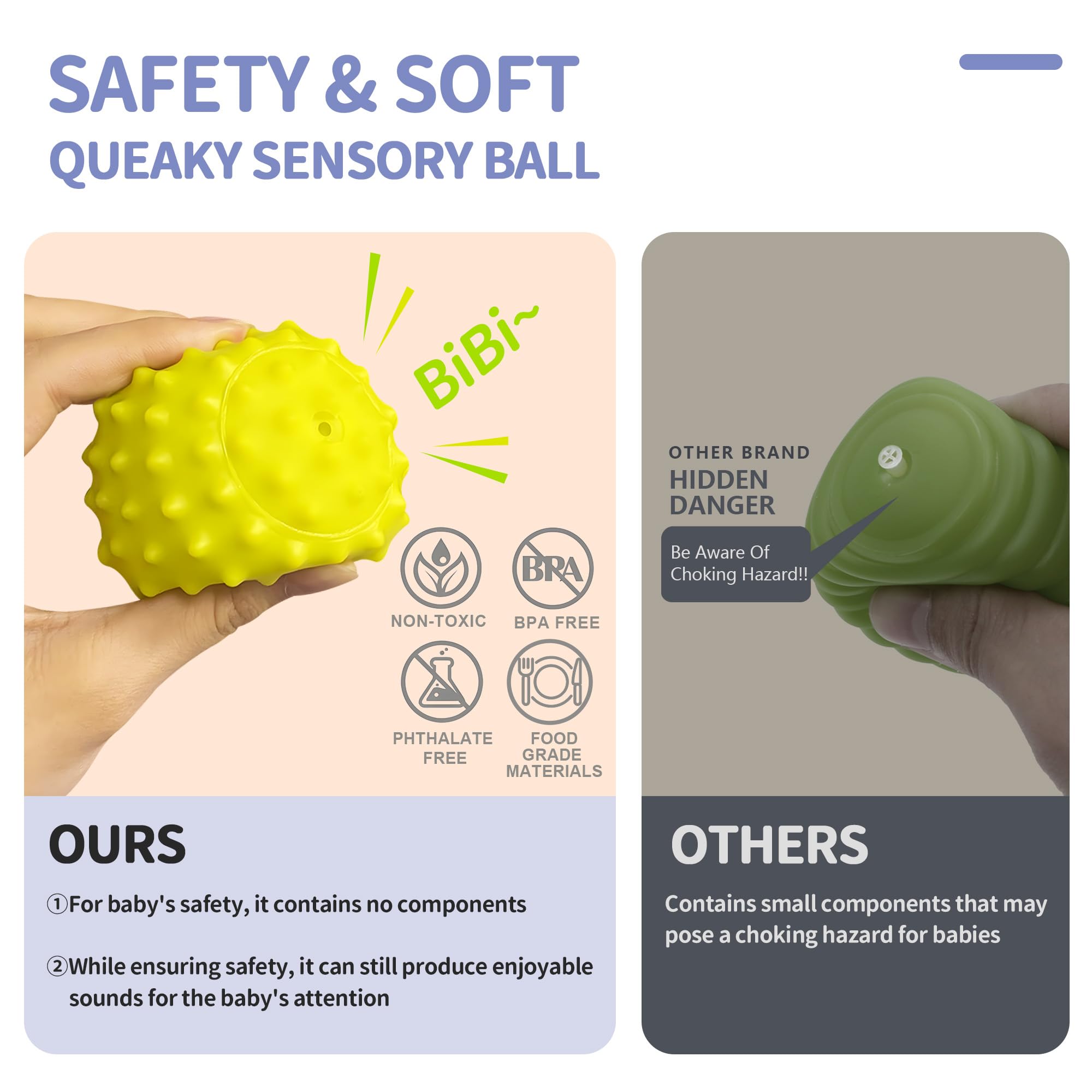 ROHSCE Montessori sensory balls with different textures for early tactile exploration