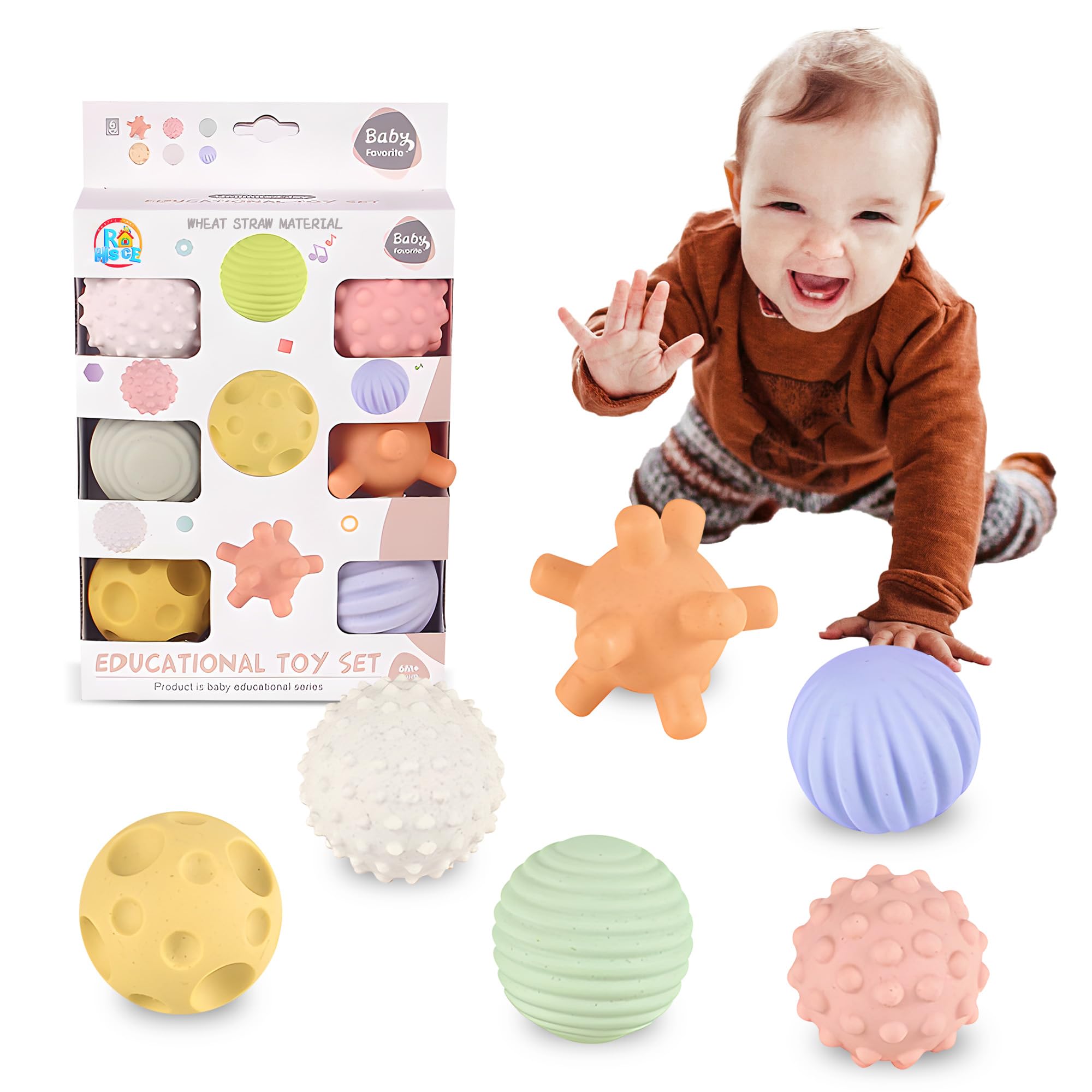 ROHSCE Sensory Balls: vibrant colors and textures stimulate visual tracking