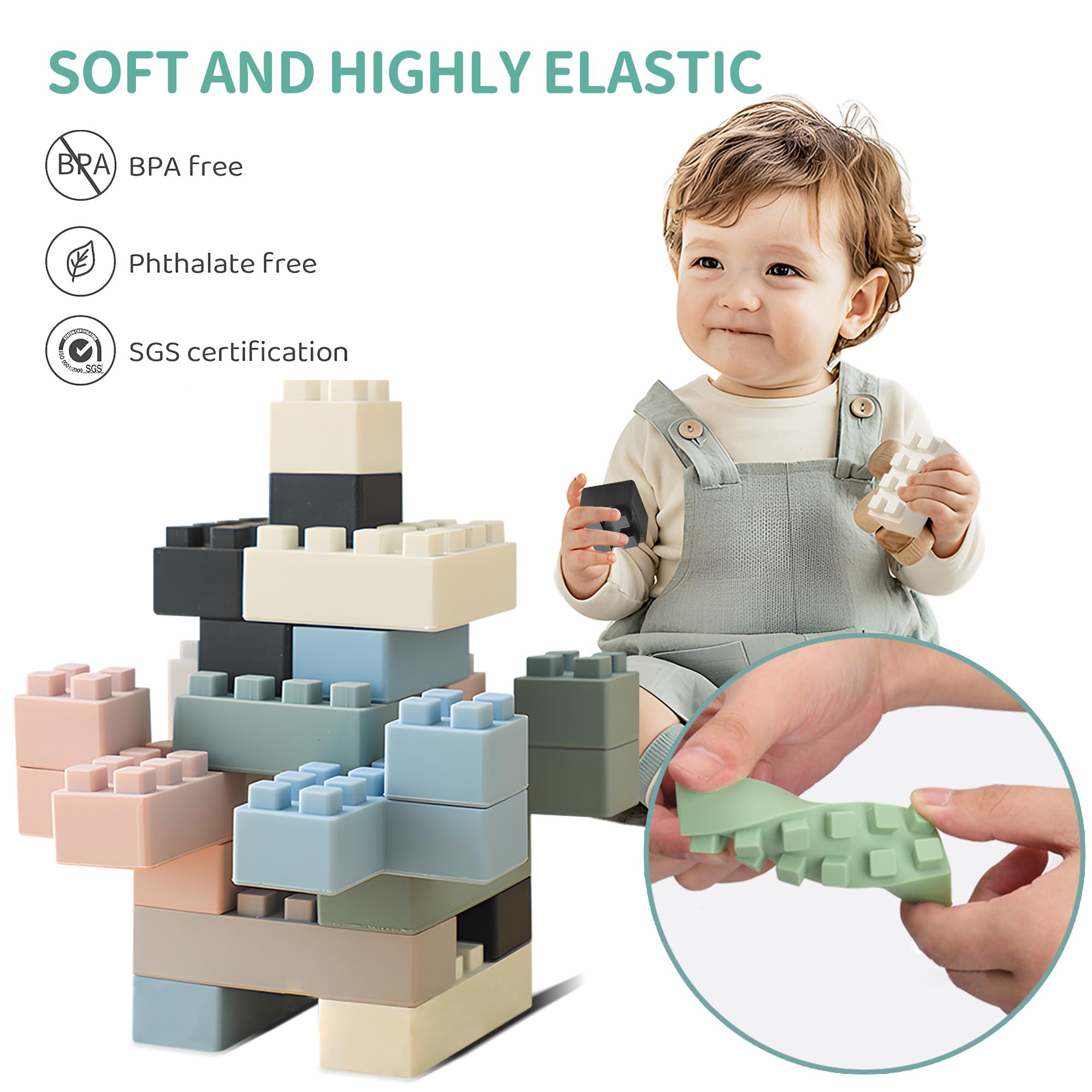 ROHSCE silicone blocks perfect baby gift for Easter baskets and birthdays