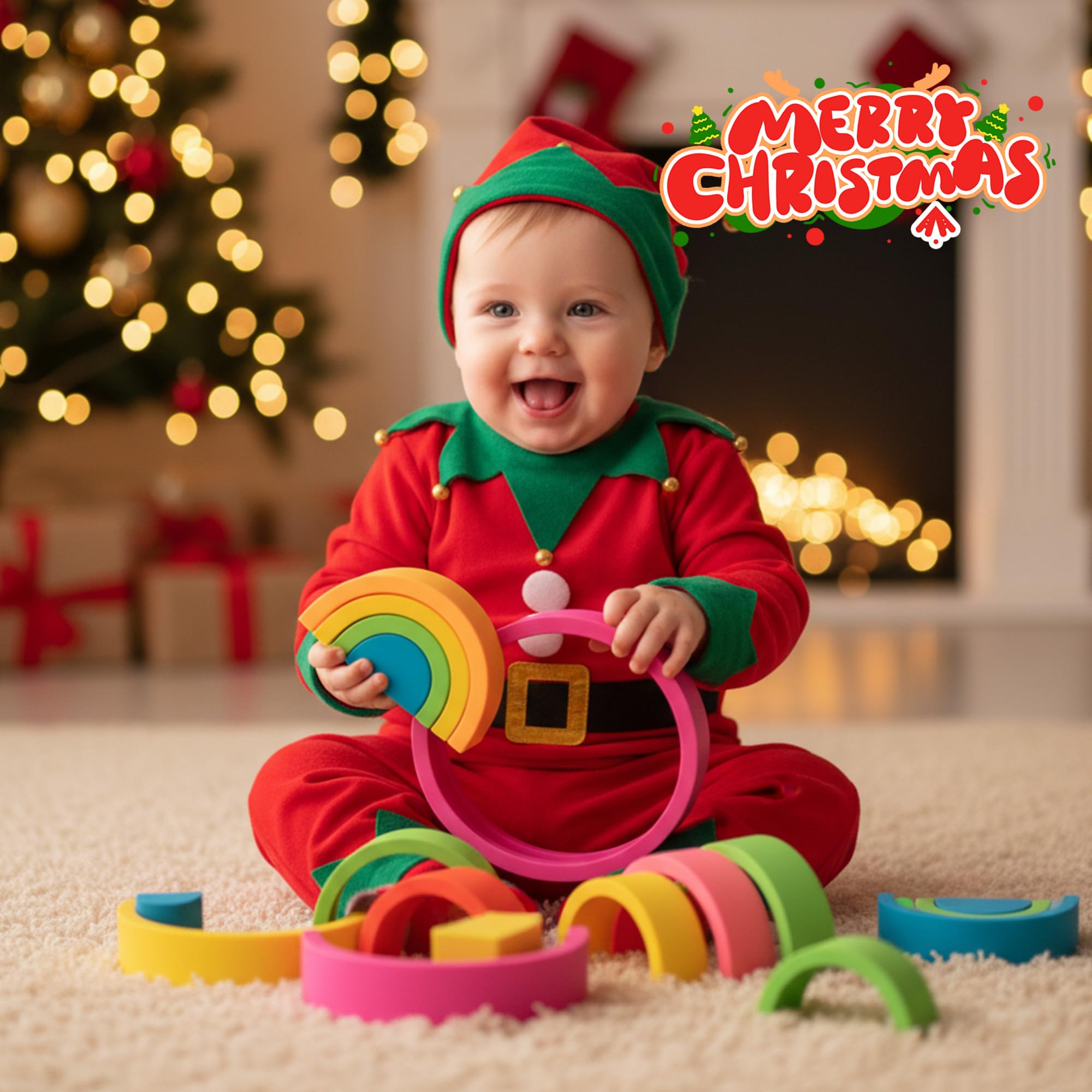 ROHSCE nesting blocks support open-ended play and spatial awareness.