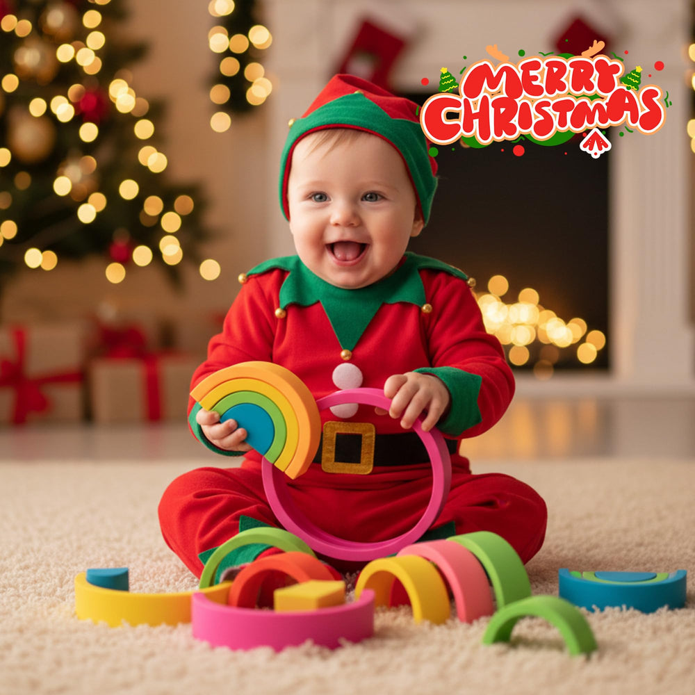 ROHSCE nesting blocks support open-ended play and spatial awareness.