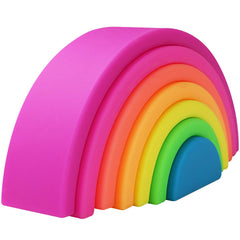 ROHSCE rainbow stacking pieces promote sensory play and motor skill development.