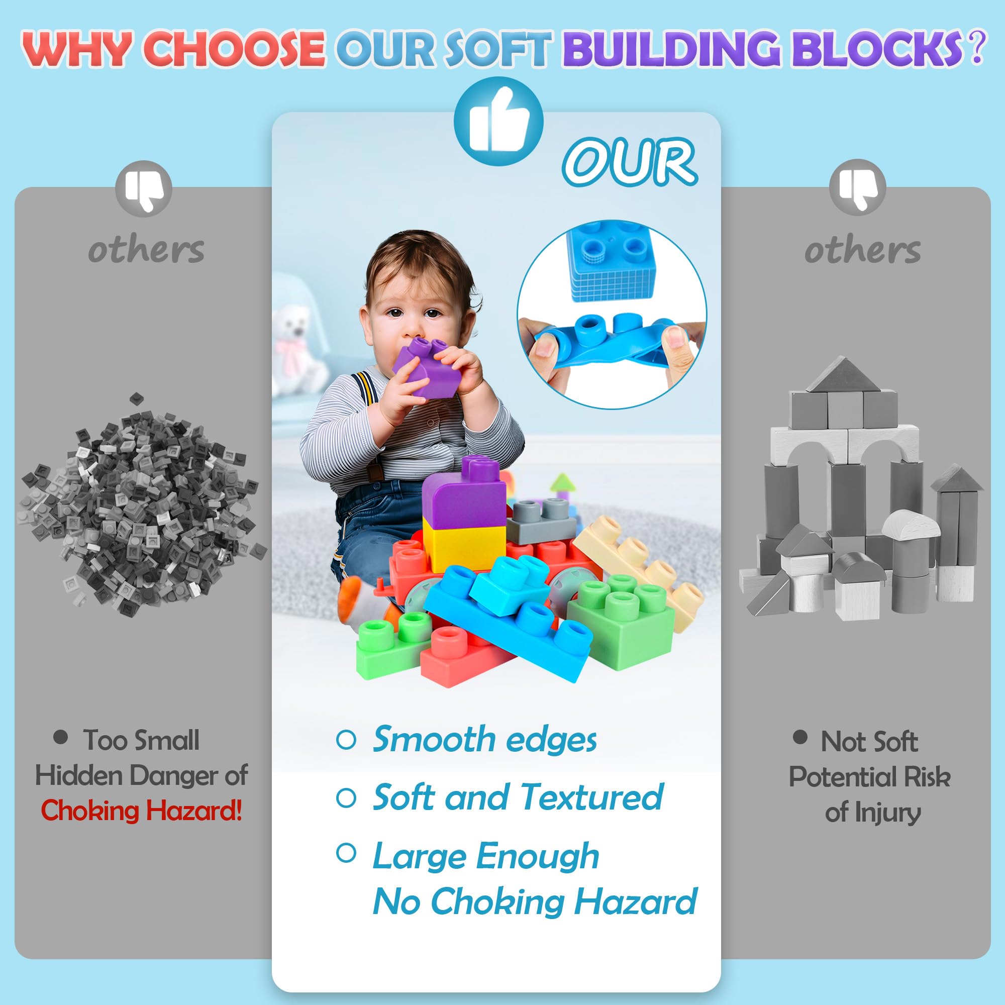 ROHSCE blocks are easy to wipe clean and durable for daily use.