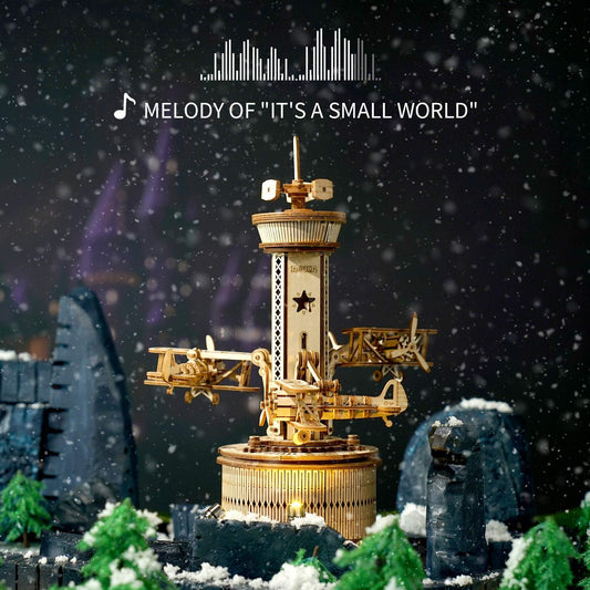 ROKR wooden puzzle gears with exposed mechanics for visual learning.