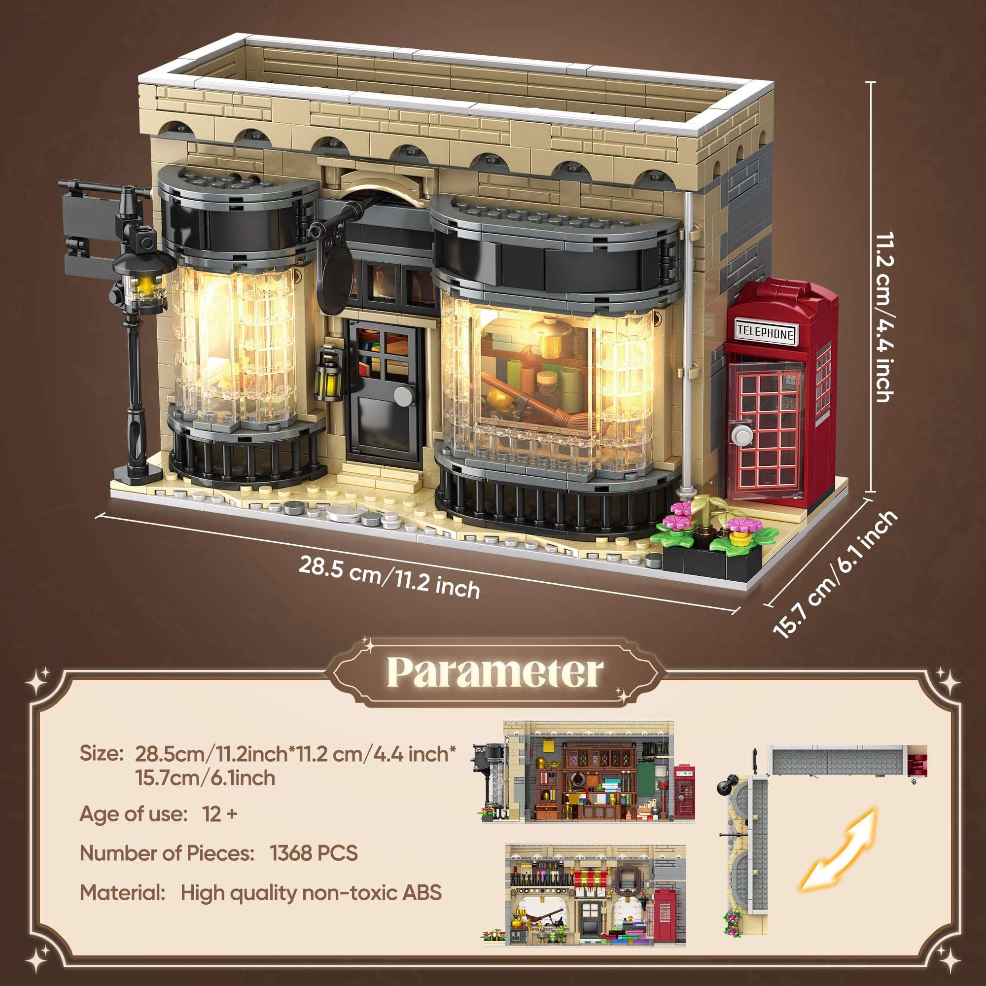 ROKAFU Magic Shop set detailed bookcase boosts realism and collectability