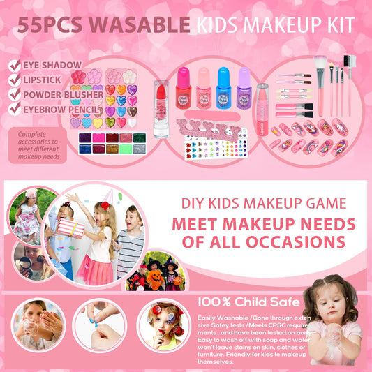 ROKKES Kids Makeup Kit colors invite imaginative play with water-soluble pigments.