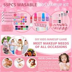 ROKKES Kids Makeup Kit colors invite imaginative play with water-soluble pigments.
