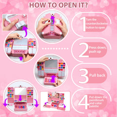 ROKKES Kids Makeup Kit safety features highlight kid-friendly components with simple cleanup.