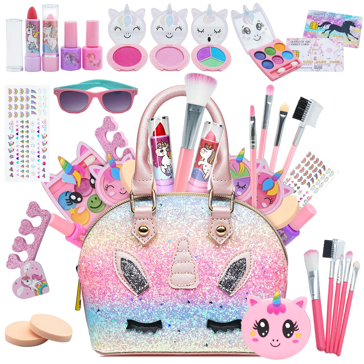 ROKKES pretend makeup set in a bag for portable imaginative play with a princess theme