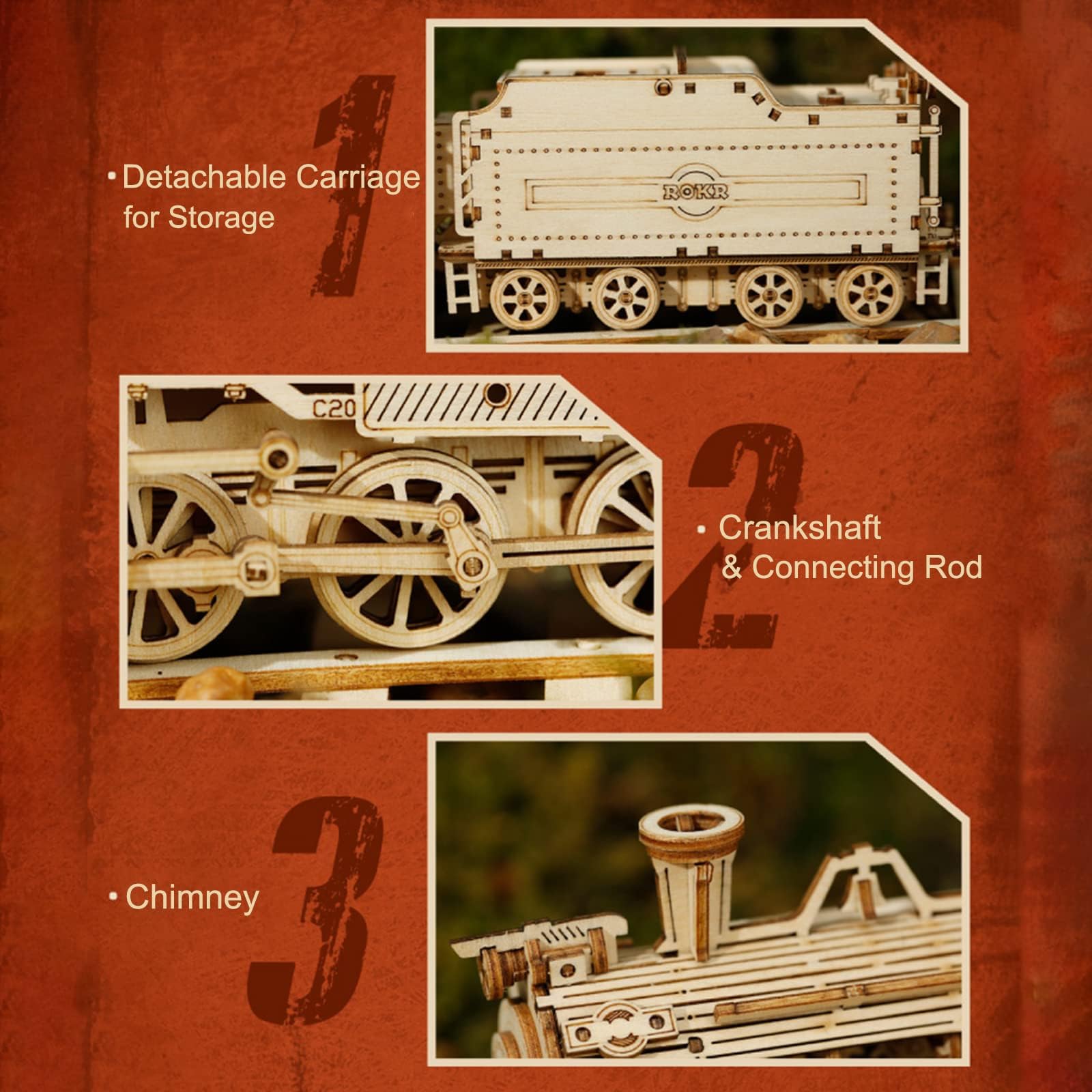 ROKR 1:18 scale train model shown for imaginative display and play.