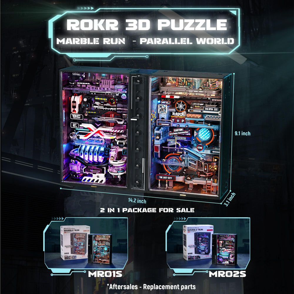 ROKR 2 in 1 Marble Run Future City track invites problem solving during setup