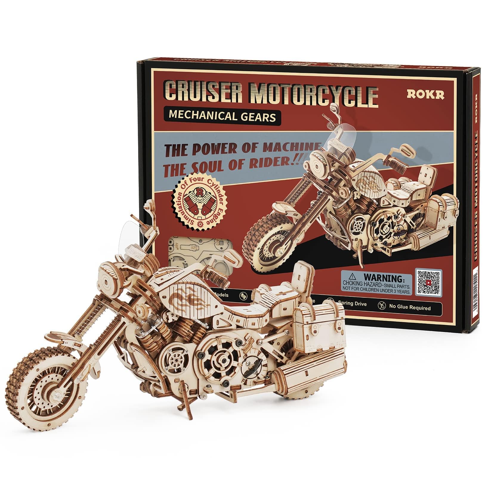 ROKR 3D motorcycle puzzle desk-ready finish after assembly makes a striking decor piece.
