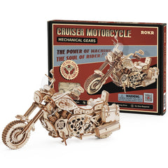 ROKR 3D motorcycle puzzle desk-ready finish after assembly makes a striking decor piece.