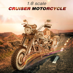 ROKR 3D motorcycle puzzle laser-cut plywood kit ensures clean joints and fit.