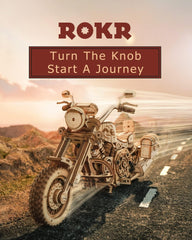 ROKR 3D motorcycle puzzle packaging reveals a complete beginner-friendly kit.