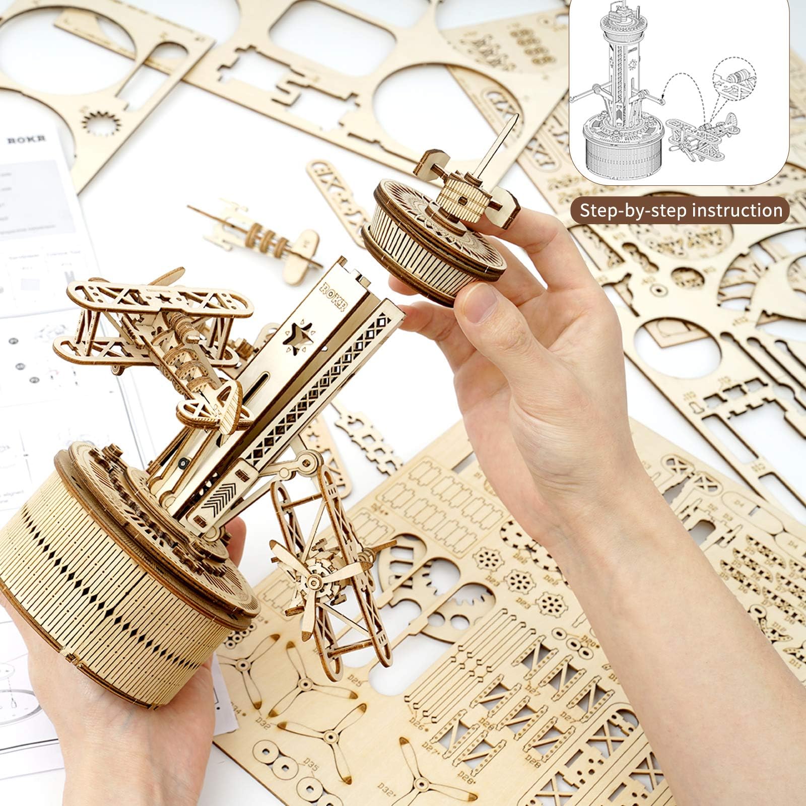 ROKR step-by-step assembly guide helps hobbyists complete the kit
