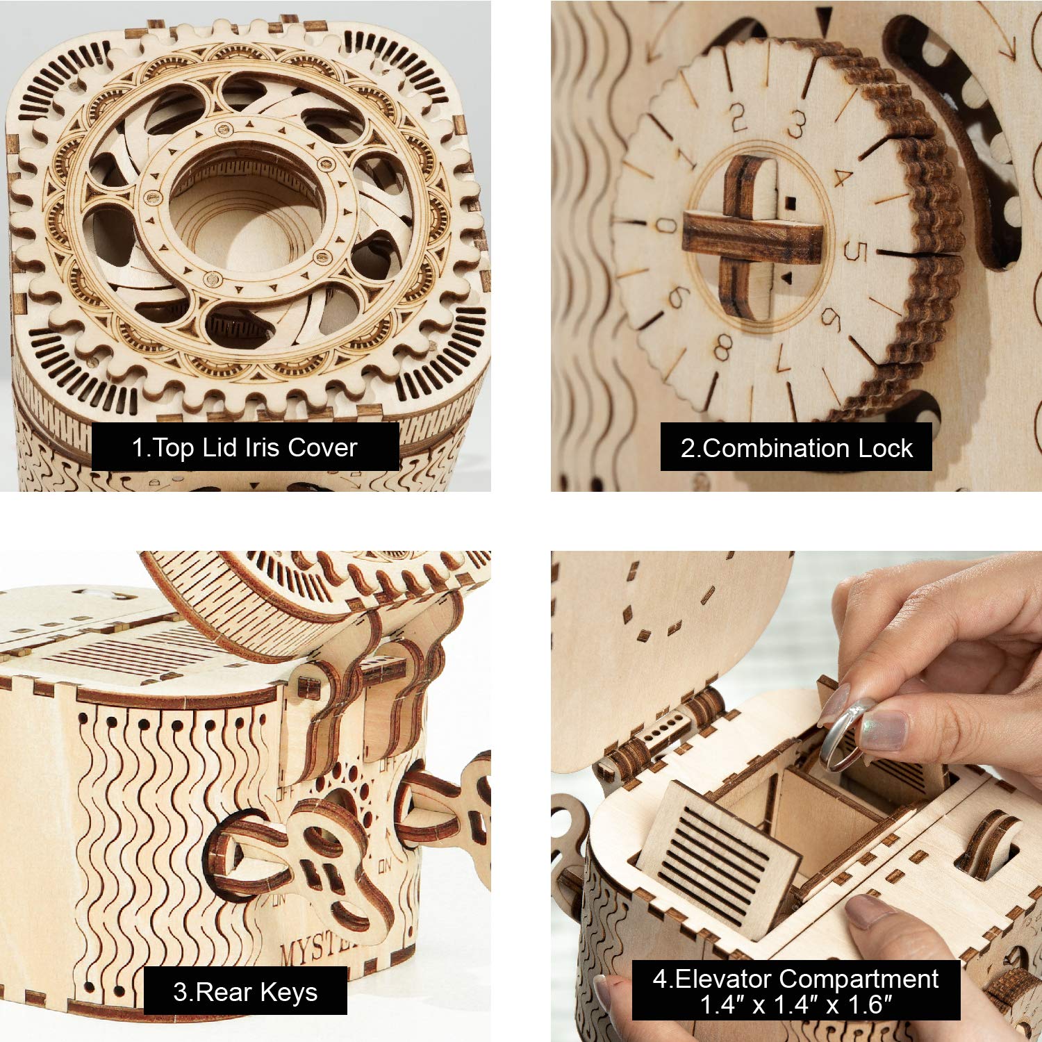 ROKR 3D puzzle box internal compartment for secure keepsakes