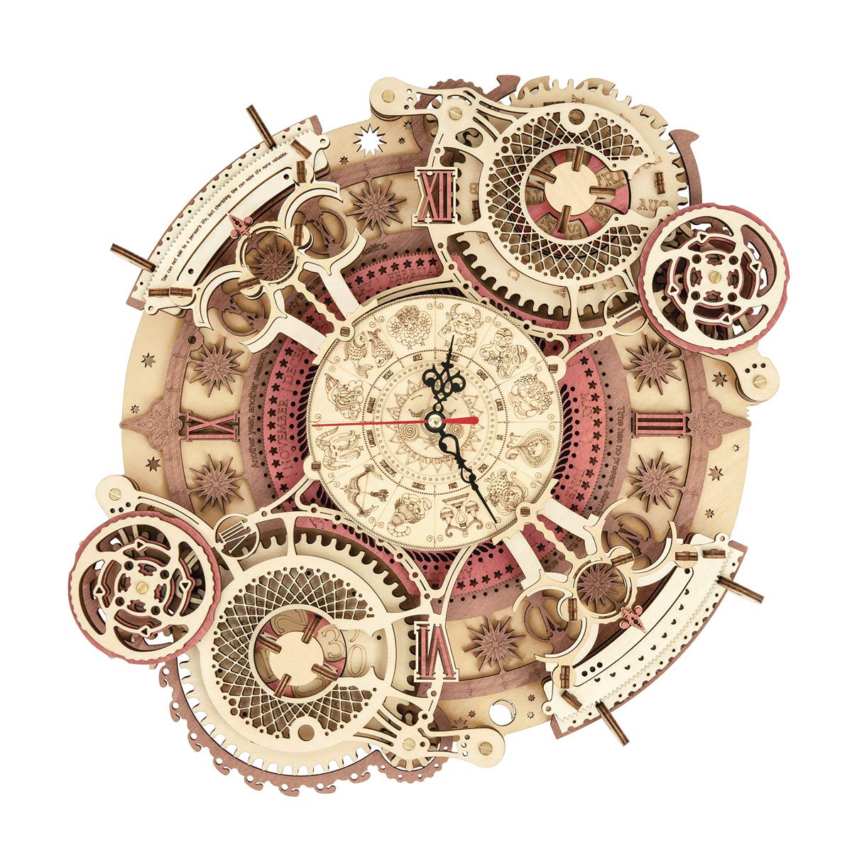ROKR 3D puzzle clock assembly showcases a sturdy wooden build for stylish wall decor.