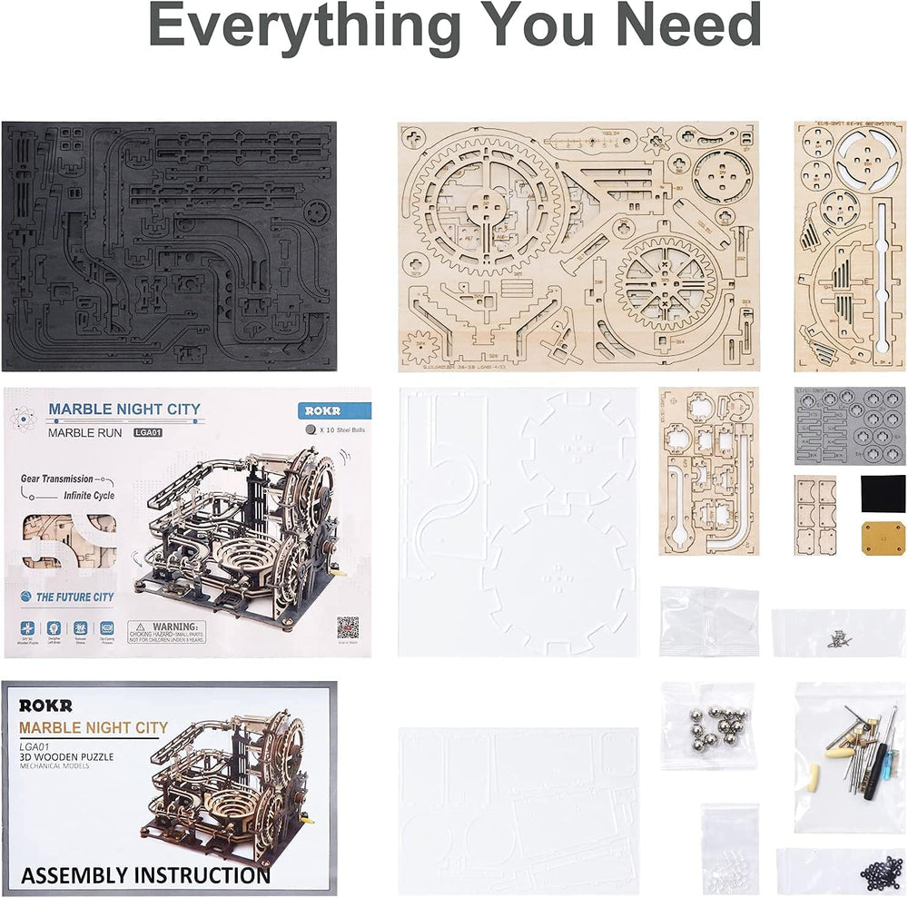 ROKR 3D puzzle instruction manual spread for confident assembly
