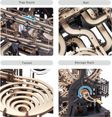 ROKR 3D puzzle laser-cut parts close-up highlighting precision fits