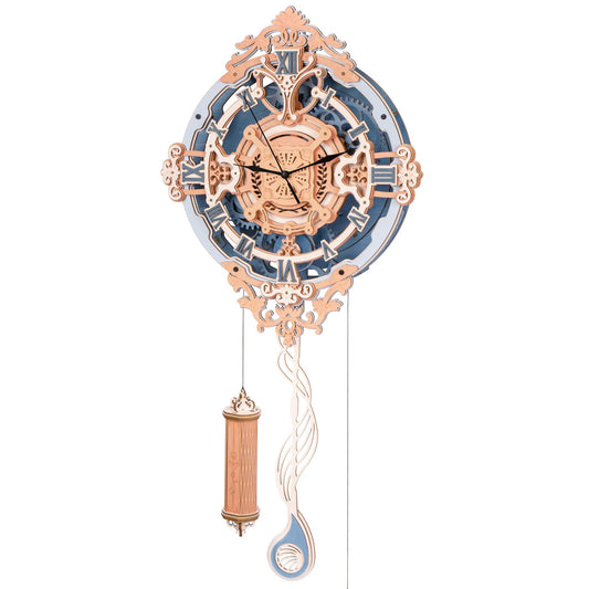 ROKR 3D puzzle wall clock kit, assembly-ready pieces for vintage decor