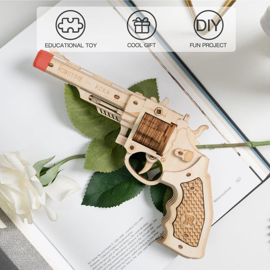 ROKR wooden rubber band gun model serves as a hands-on craft for adults.