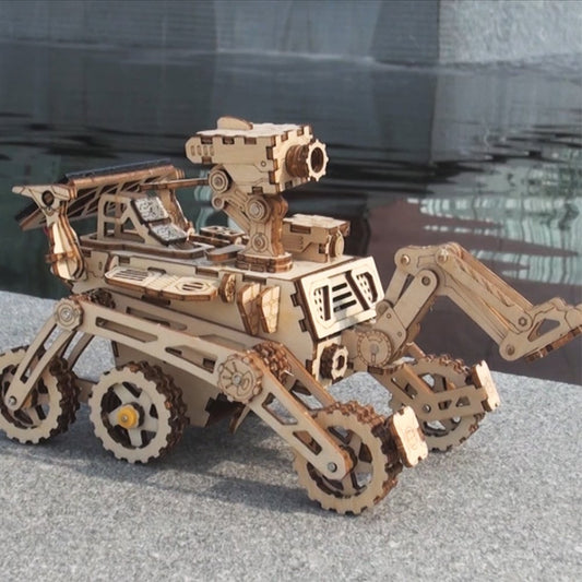 ROKR Assemble solar car side view highlighting eco-friendly energy play and DIY pride.